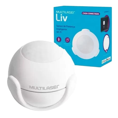 Sensor de Presença Inteligente Multilaser Liv - SE230 Wi-Fi Branco
