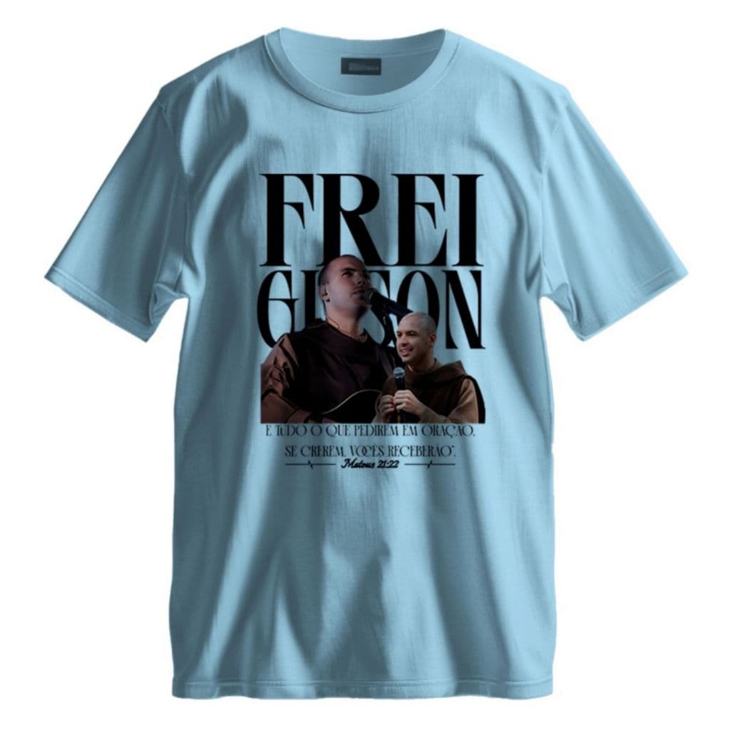 Camiseta Estampada Frei Gilson Padre Católica Cristã Jesus Unissex Algodão