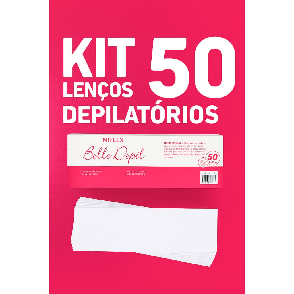 Kit Lenços Depilatorios– 25 ou 50 Folhas | 23cm x 7cm