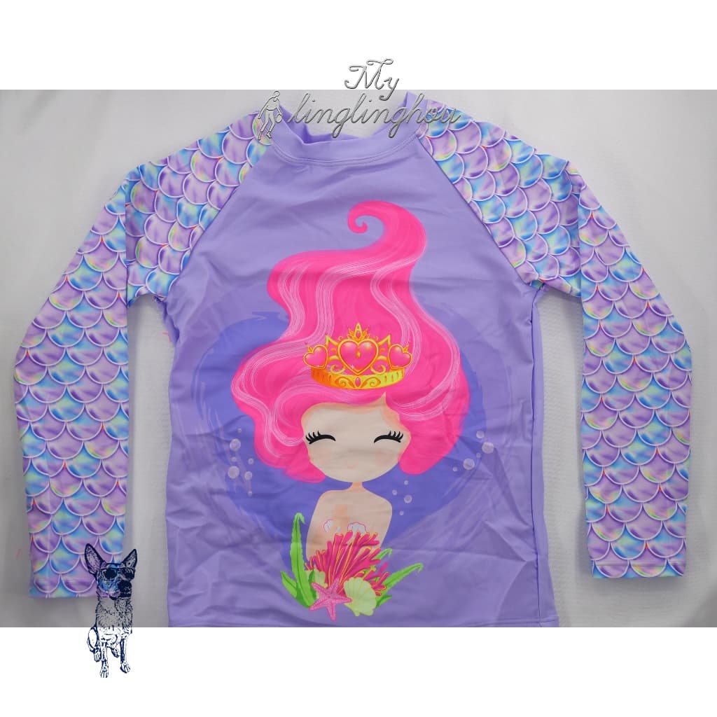 Kit Conjunto infantil de praia para meninas, Biquíni Blusa Proteção UV50 Praia Piscina Natação//4005