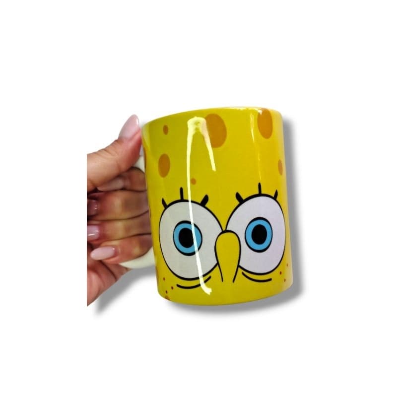 Caneca Bob Esponja | Cerâmica 325ml | Bocão | Presente Criativo | Personalizada