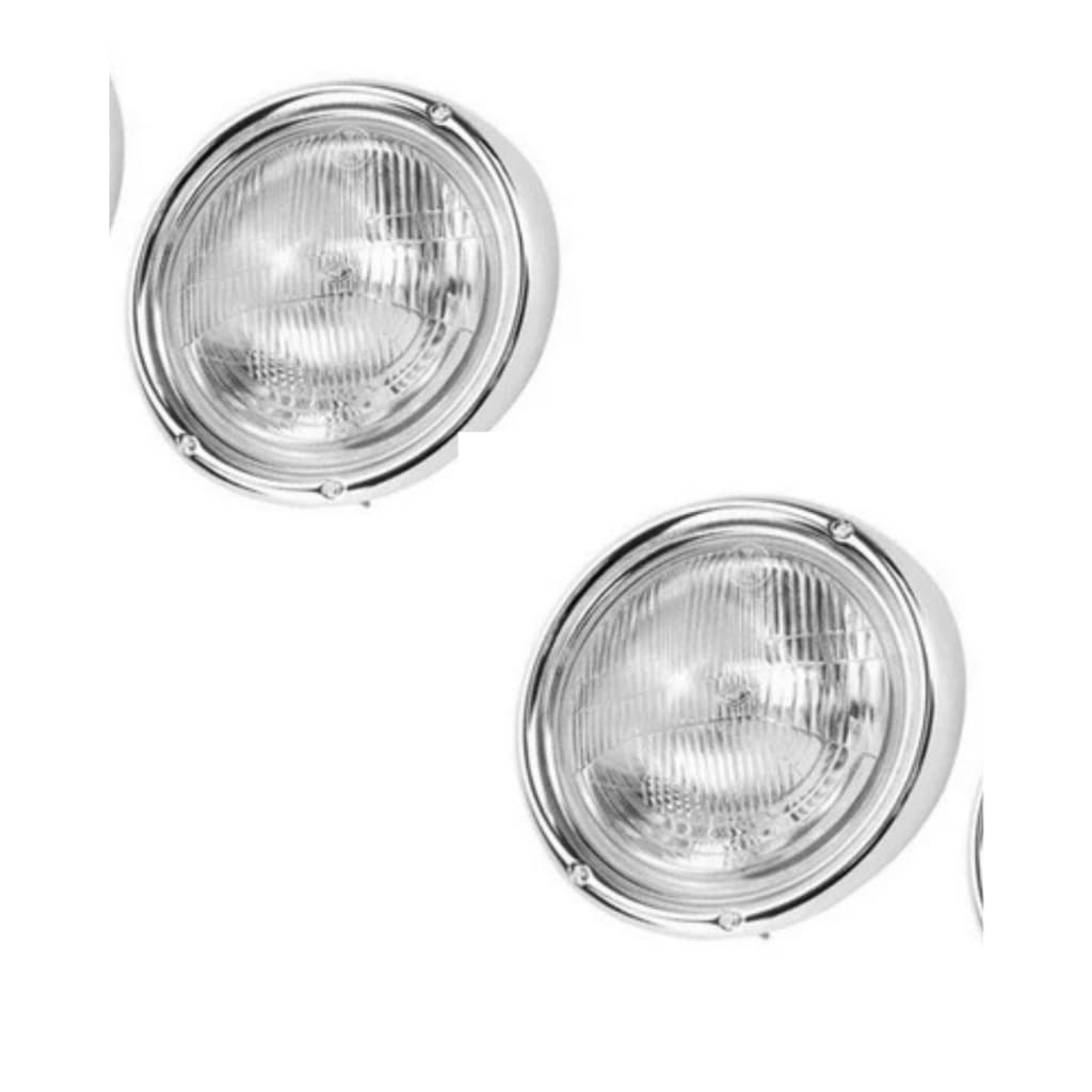 Farol Fusca 1973 A 1975 Com Aro Cromado 3 Furos Par