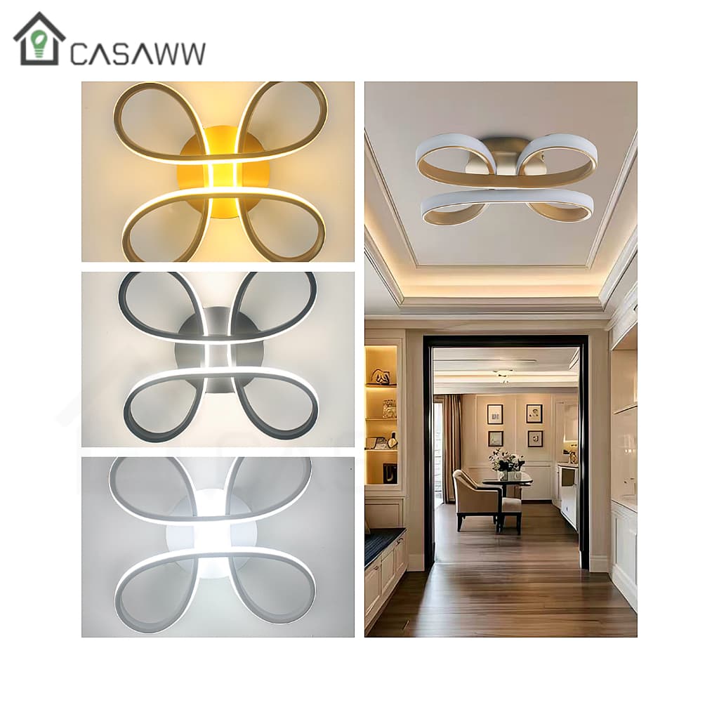 Luminária Plafon LED de Teto Moderna com 3 Cores de Luz Para Sala, Quarto, Hall e Ambientes Internos