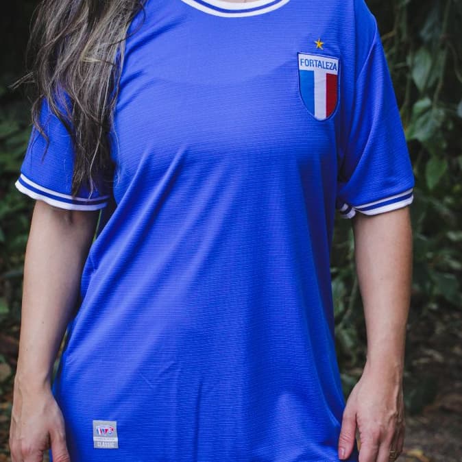 Camisa Fortaleza Manto Sagrado Azul Tricolor de Aço Leão do Pici Laion Juba Time Futebol -Licenciado