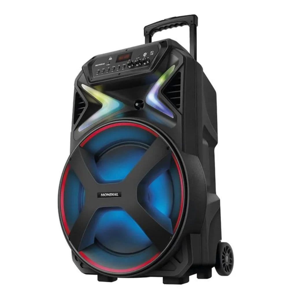 Caixa Amplificada de Som Bivolt Connect Light Plus Portátil Bateria Recarregável Mondial