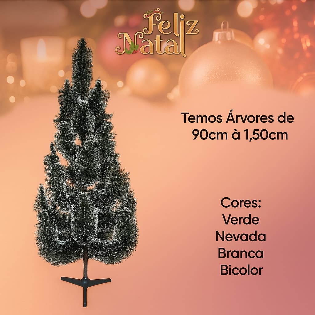 Pinheiro de Natal Decorativo Nevada – Árvore Artificial Verde e Branca para Decoração Natalina