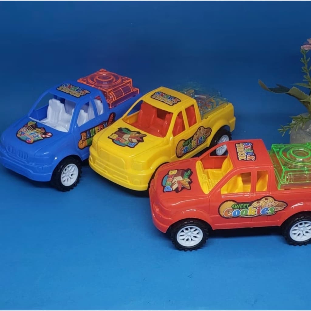 Carrinho Movido à Corda - Com Luz e Movimento - Pick-up de Brinquedo