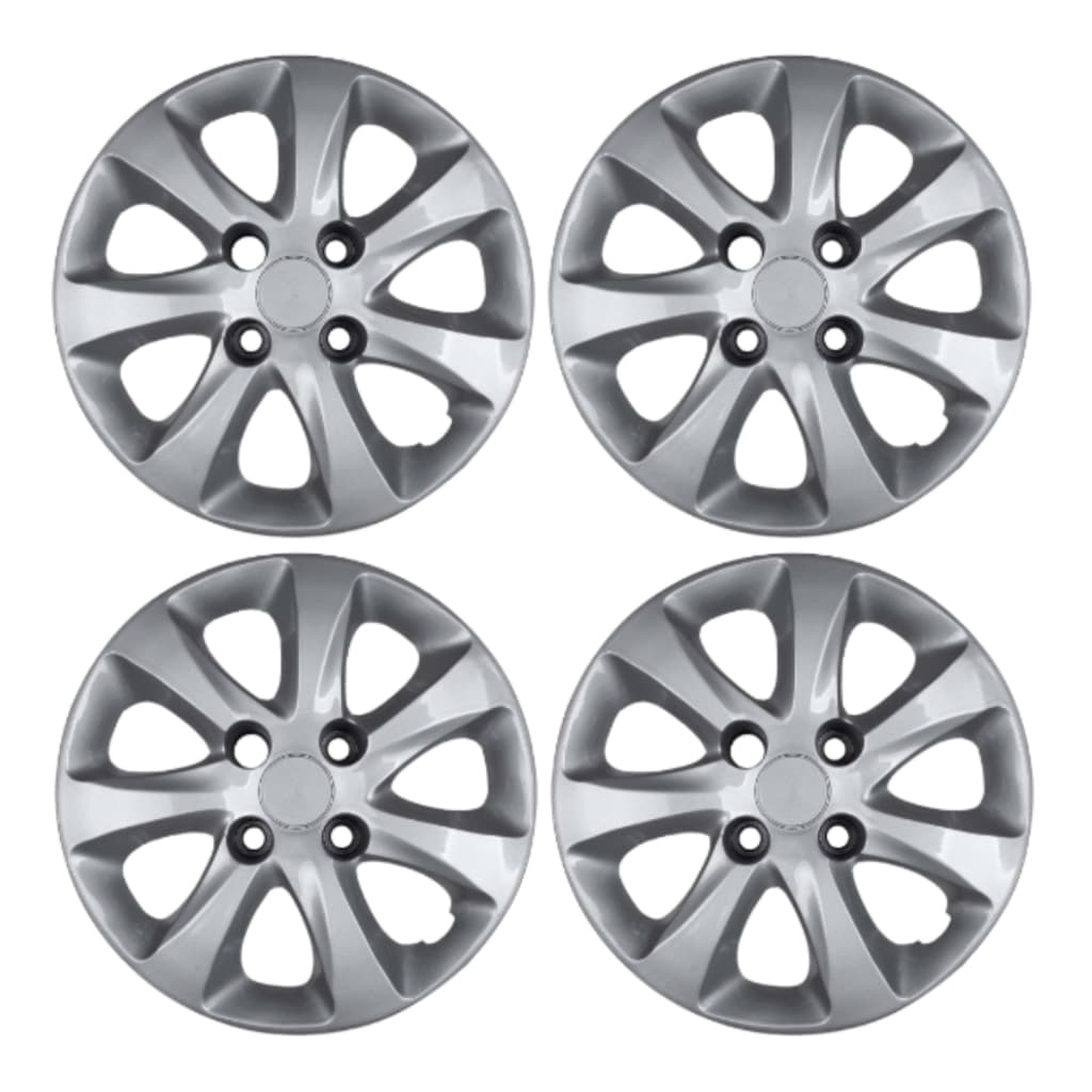 Kit 4 Calota Aro 13 Clio Renault 2014 2015 Antiperda Prata Com Emblemas