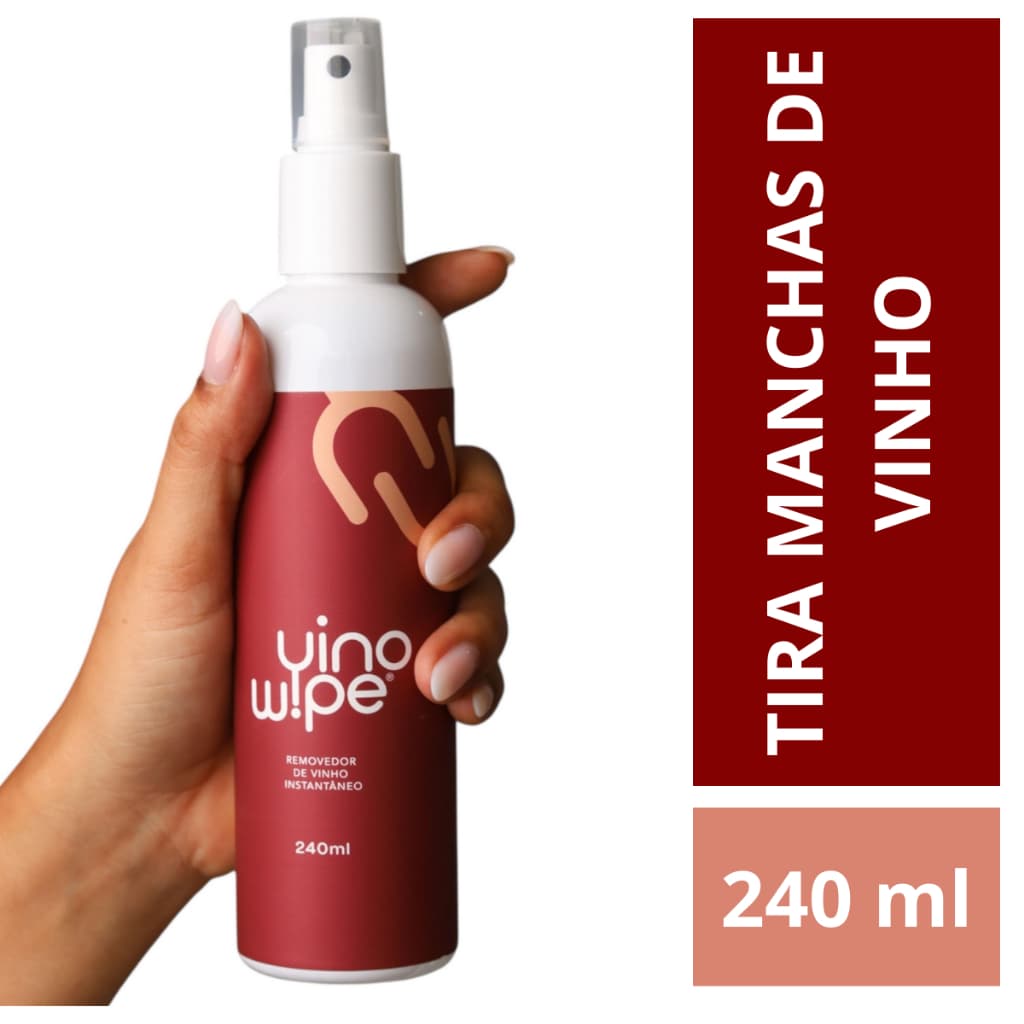 Tira Manchas Instantâneo VinoWipe 240 ml Removedor de Vinho em Roupas Coloridas e Branca Anvisa