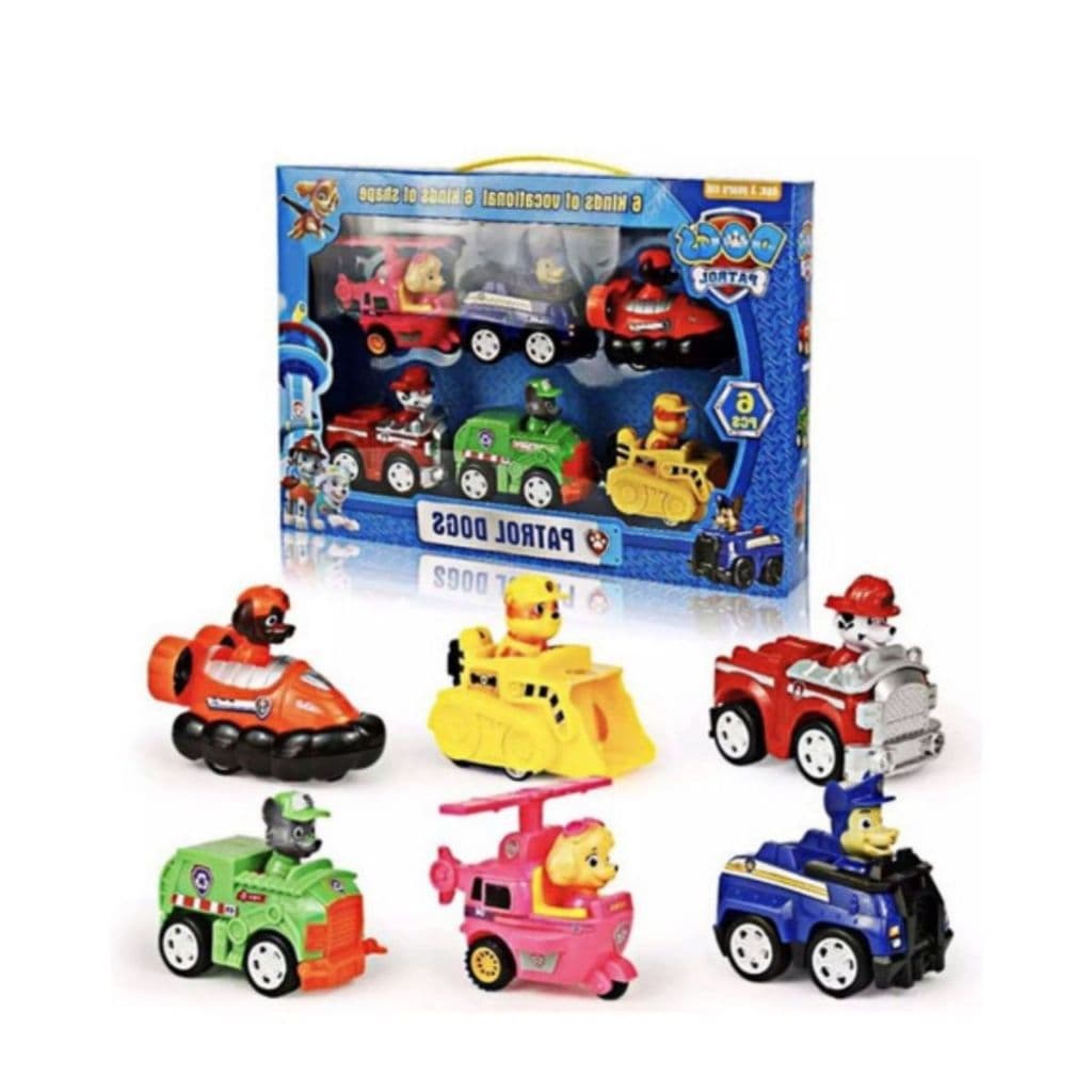 Kit Patrulha Canina 6 Carrinhos Fricção Brinquedos Coleção