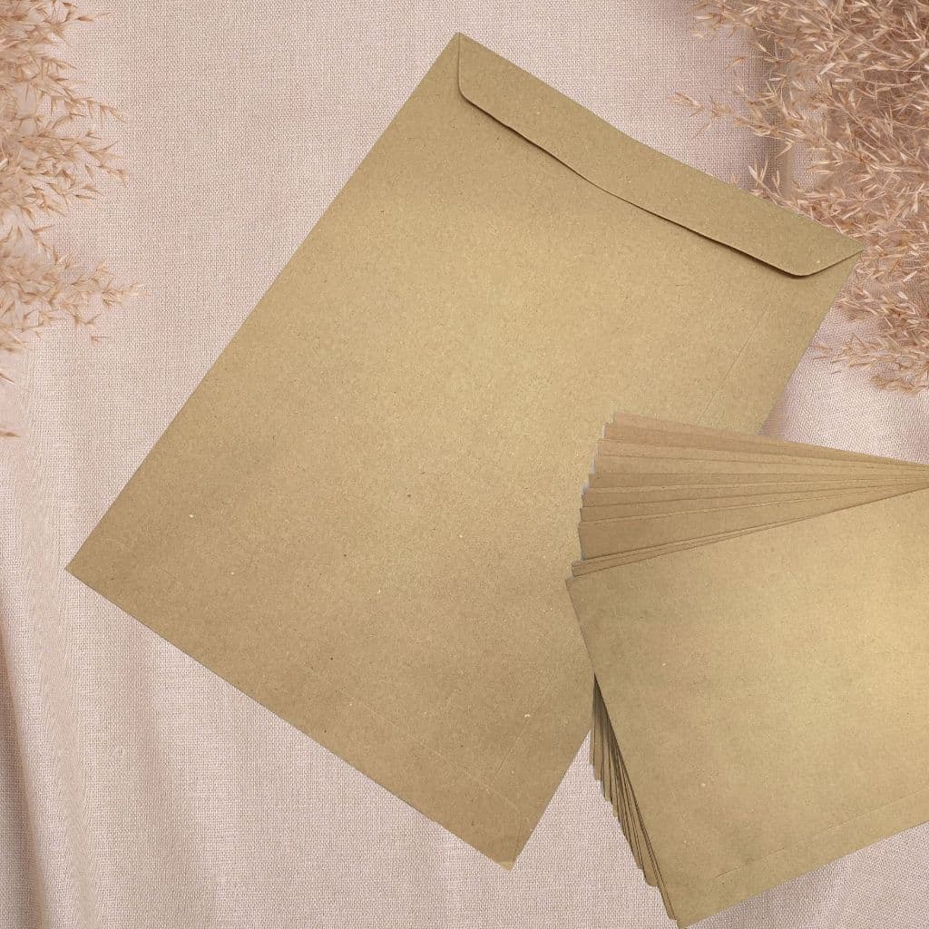 ENVELOPE SACO PARDO KRAFT 229X324MM 80G PACOTE COM 50 UNIDADES IDEAL PARA DOCUMENTOS GRANDES