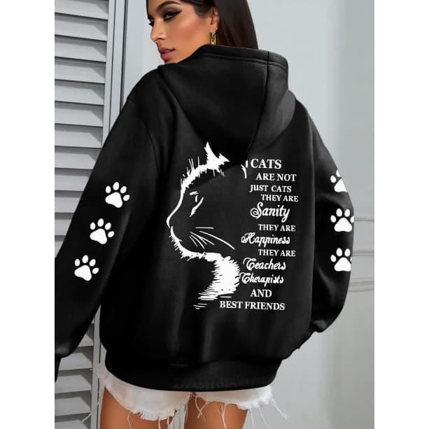 Moletom Feminino Gatos São Nossos Melhores Amigos Frase Três Patinhas Novo!