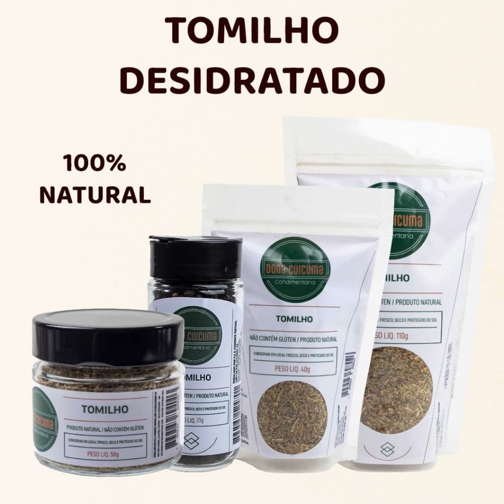 Tomilho Desidratado 100% Natural | Temperos e Especiarias – Dona Cúrcuma