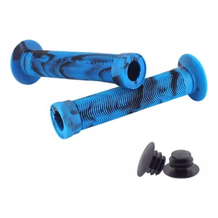 Manopla Absolute BMX1 Azul com Preto 145mm em Borracha para Bike