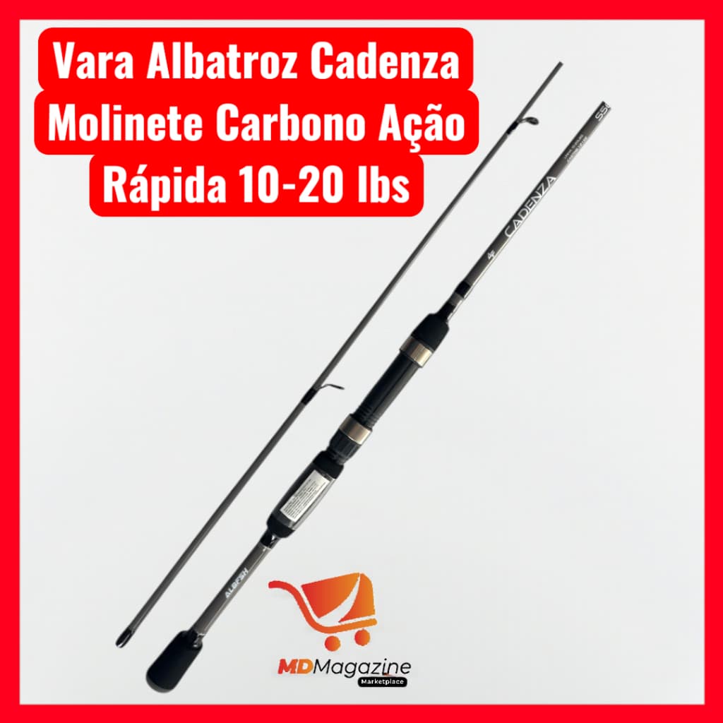 Vara Albatroz Cadenza Molinete Carbono Ação Rápida 10-20 lbs