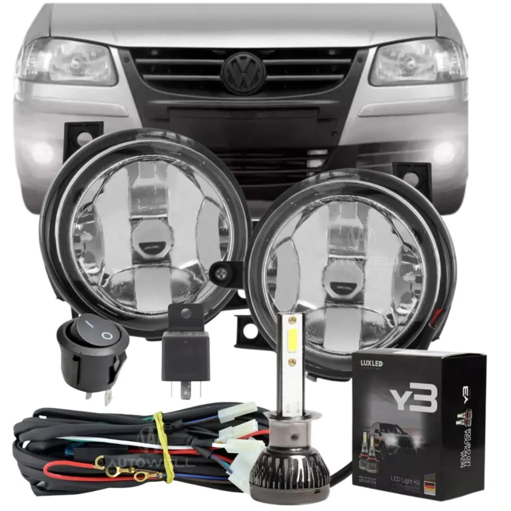 Kit Farol Milha Chicote + Lâmpadas Led Gol Parati Saveiro G4Kit Farol Milha Chicote + Lâmpadas Led Gol Parati Saveiro G4