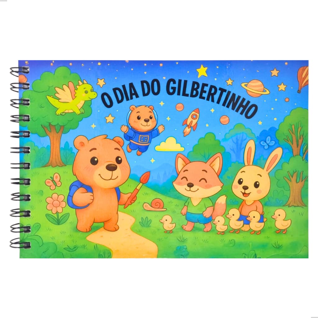 Livro Colorir Caderno Desenhos Pintar Ursinho Gilbertinho