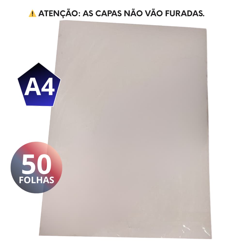 Capa para Encadernação A4 TRANSPARENTE LINE (Cristal) – Pacote c/50 fls