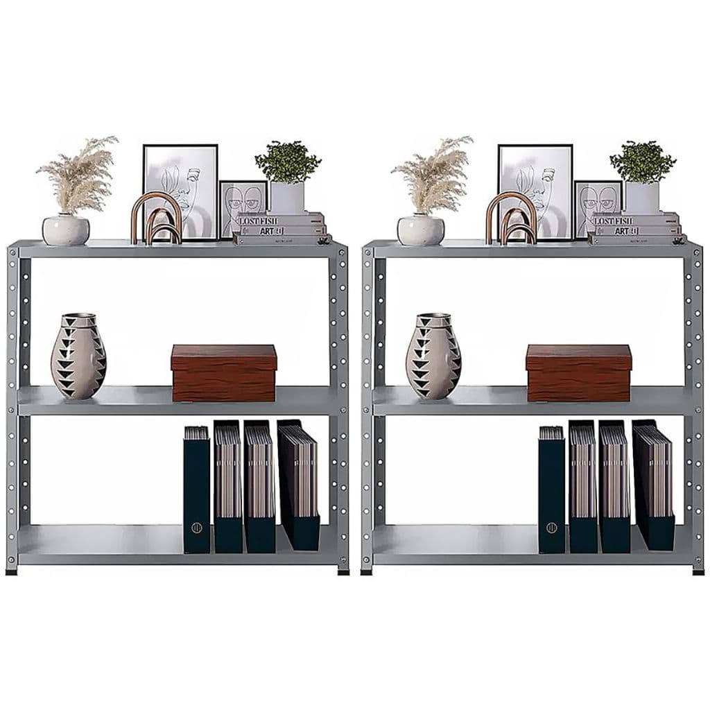 2 Estantes Armário De Aço 70cm Quarto Escritório 3 Bandejas Loja Escritório