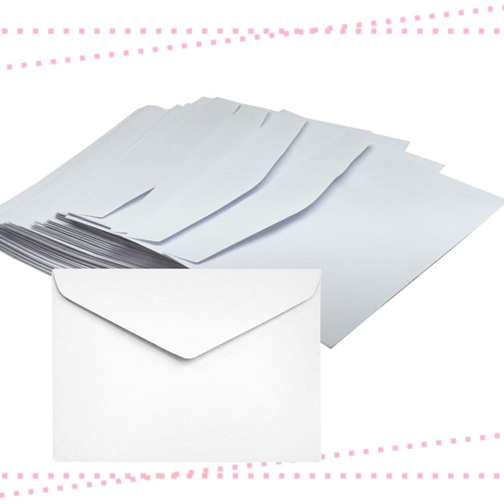 KIT 50 ENVELOPES COMERCIAIS BRANCOS 114X162MM 63G PAPEL DE ALTA QUALIDADE PARA CARTAS E DOCUMENTOS