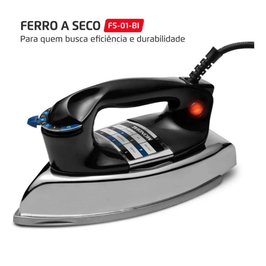Ferro De Passar A Seco Mondial, 1250w Preto/inox 127v