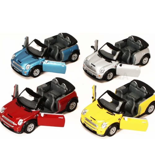 Miniatura Cooper S convertible 1/28 - abre portas - em metal