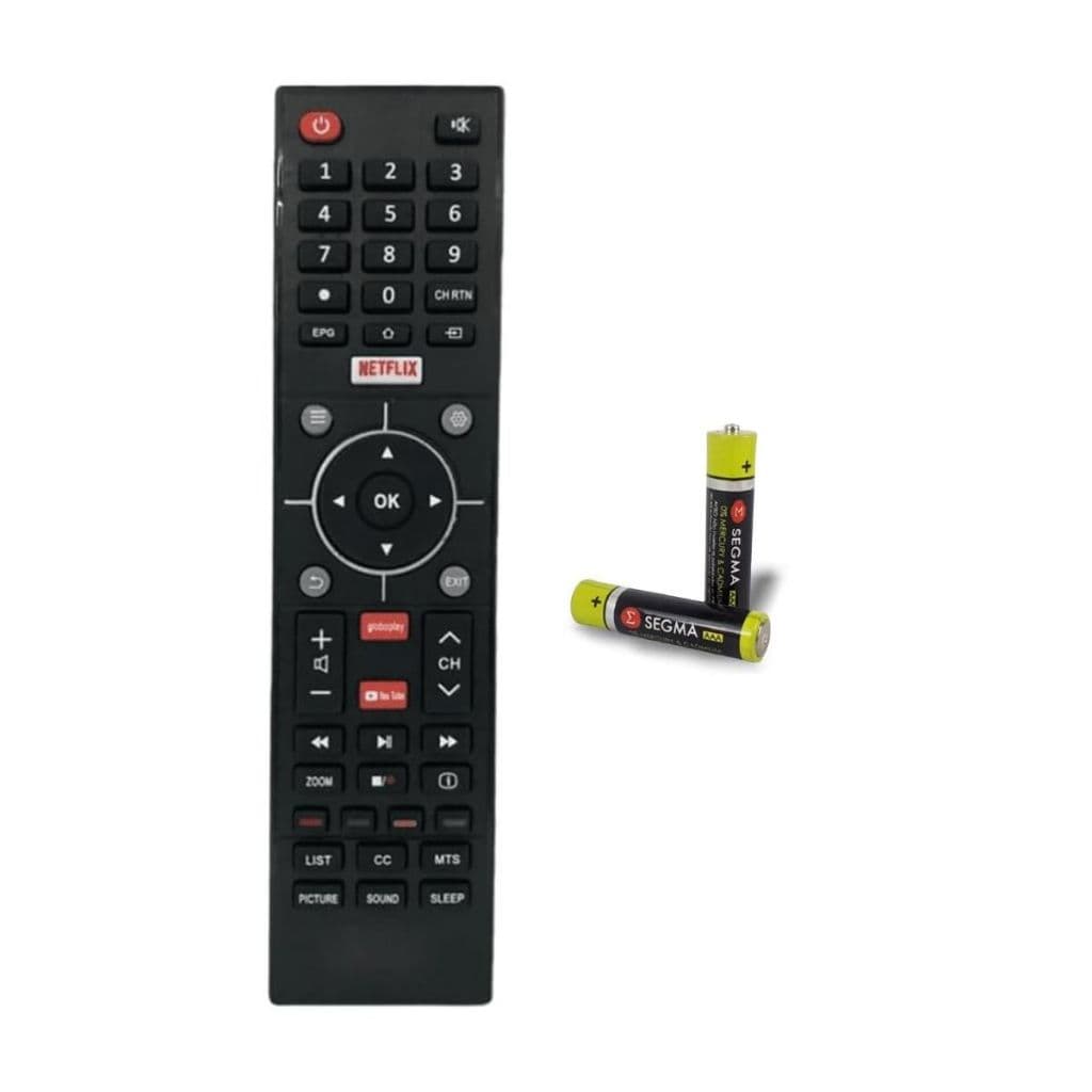 Controle + Pilhas Para Tv Smart Toshiba C/ Tecla Netflix PretoControle + Pilhas Para Tv Smart Toshiba C/ Tecla Netflix