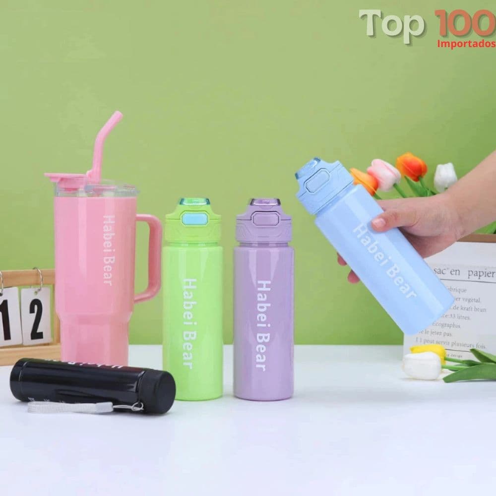 Kit com 3 Garrafas Copo Squeeze Com Adesivos / SZJ-032