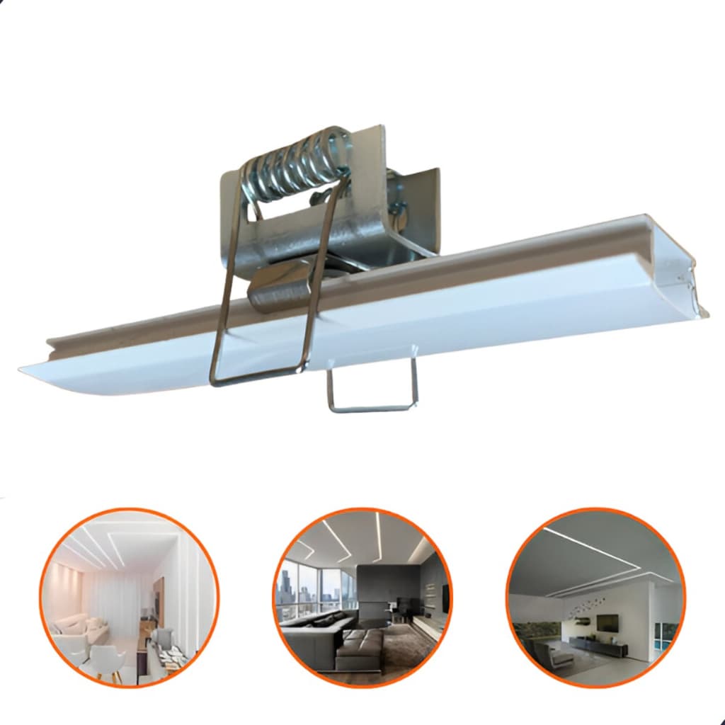 Kit 2 Presilhas Borboleta Mola 24MM Fixar Perfil Led Gesso Sanca