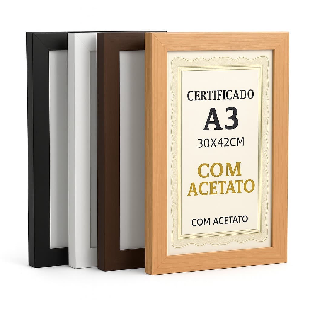 Moldura certificado A3 Para Quadro Foto Poster Acetato 30x42