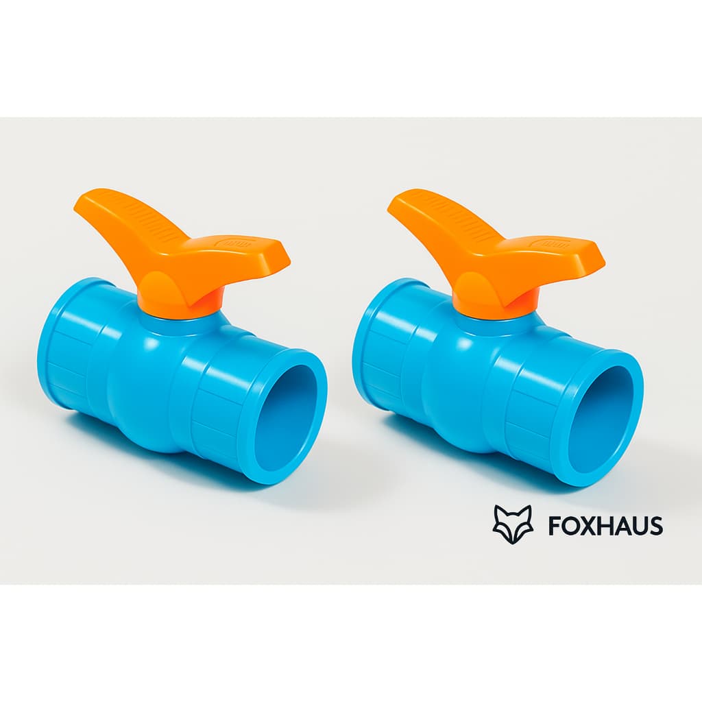 Kit 2 Registro de Esfera 75,4mm (2.1/2) Irrigação Soldável Pvc Azul
