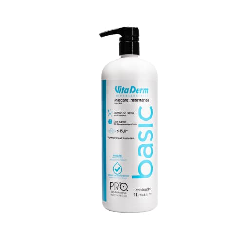 Máscara Capilar Instantânea Basic 1L Vita derm • Hidratação Profunda • Brilho Intenso • Fios Macios
