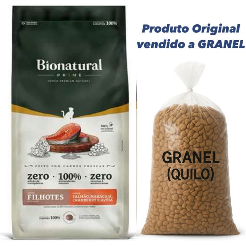 RAÇÃO GATO FILHOTE BIONATURAL SUPER PREMIUM PRIME SALMÃO GRANEL(quilo)