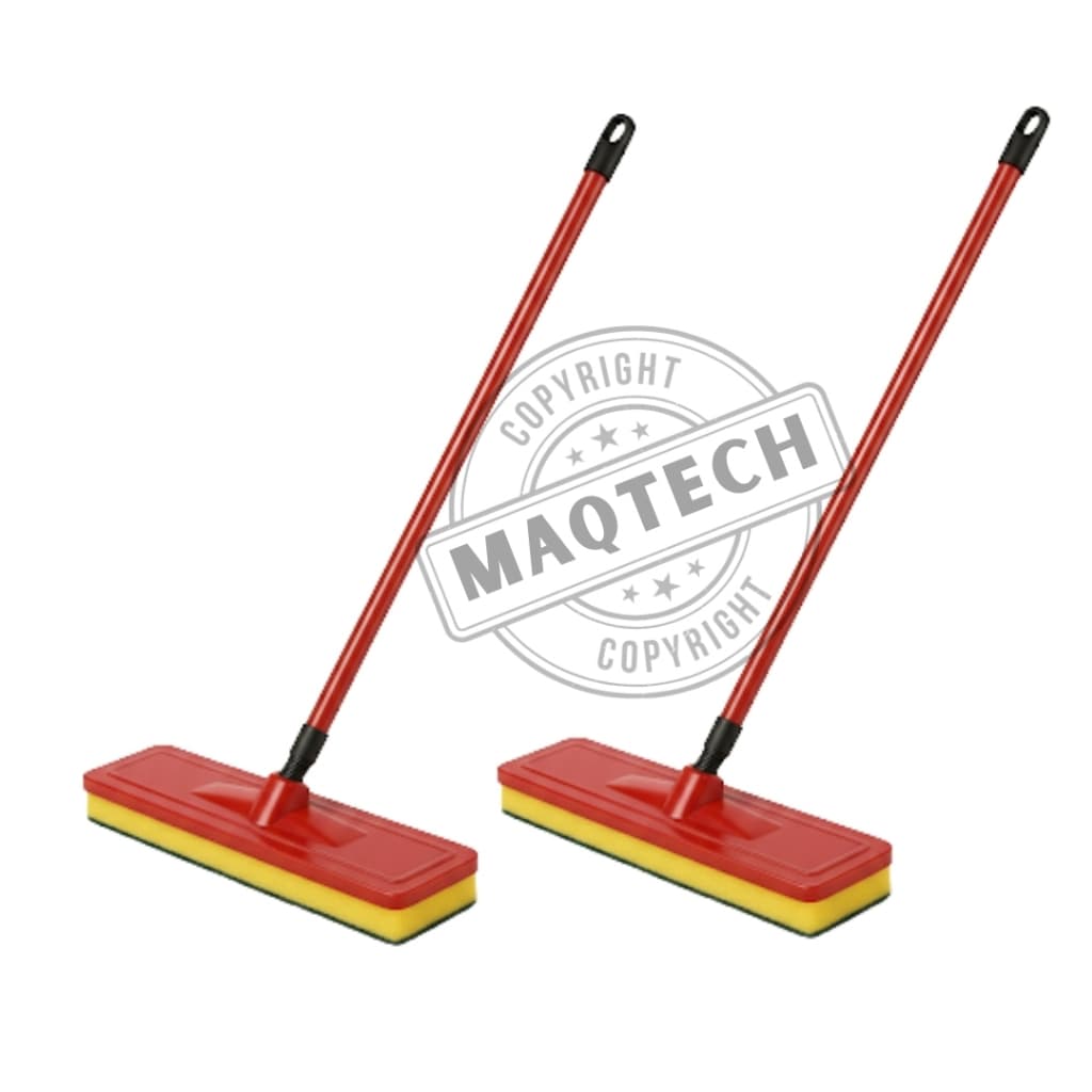2 Rodo Esponja Espuma Lava Piso Limpa Azulejo Esfregão Limpeza Pesada Abrasivo Mop Esfregar Com Cabo