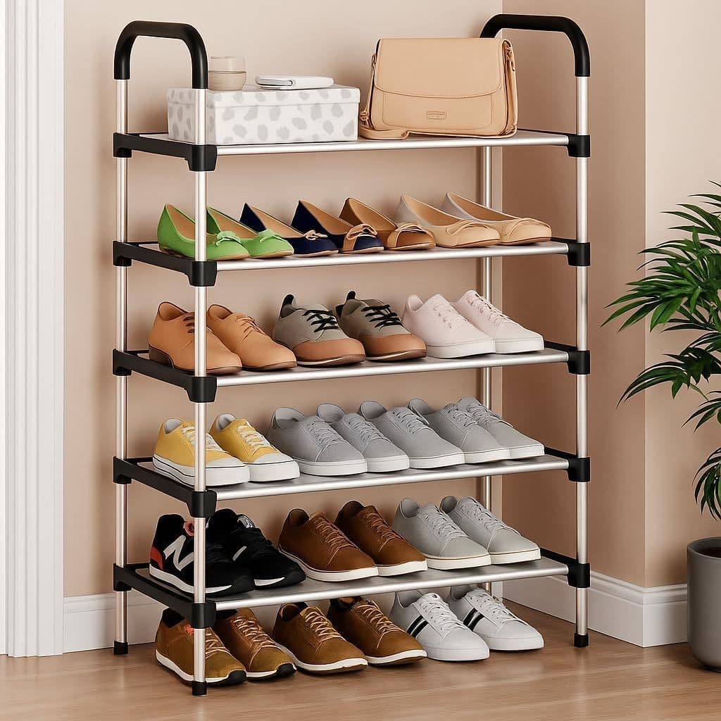 Sapateira Para Calçados 5 Andares Organizador Desmontável Vertical 15 Pares Antiderrapante Multiuso