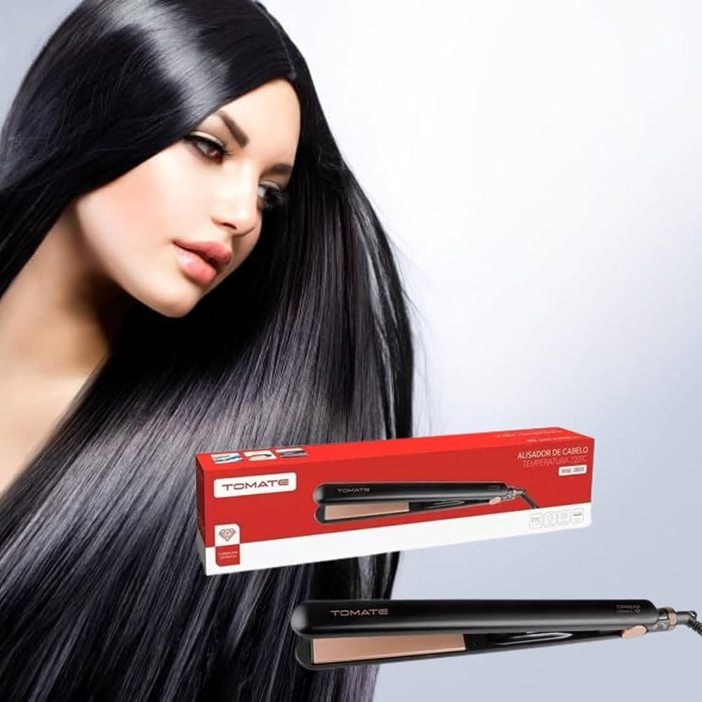 Prancha Alisadora de Cabelo Preto 32w Bivolt MSE-2800 - Tomate