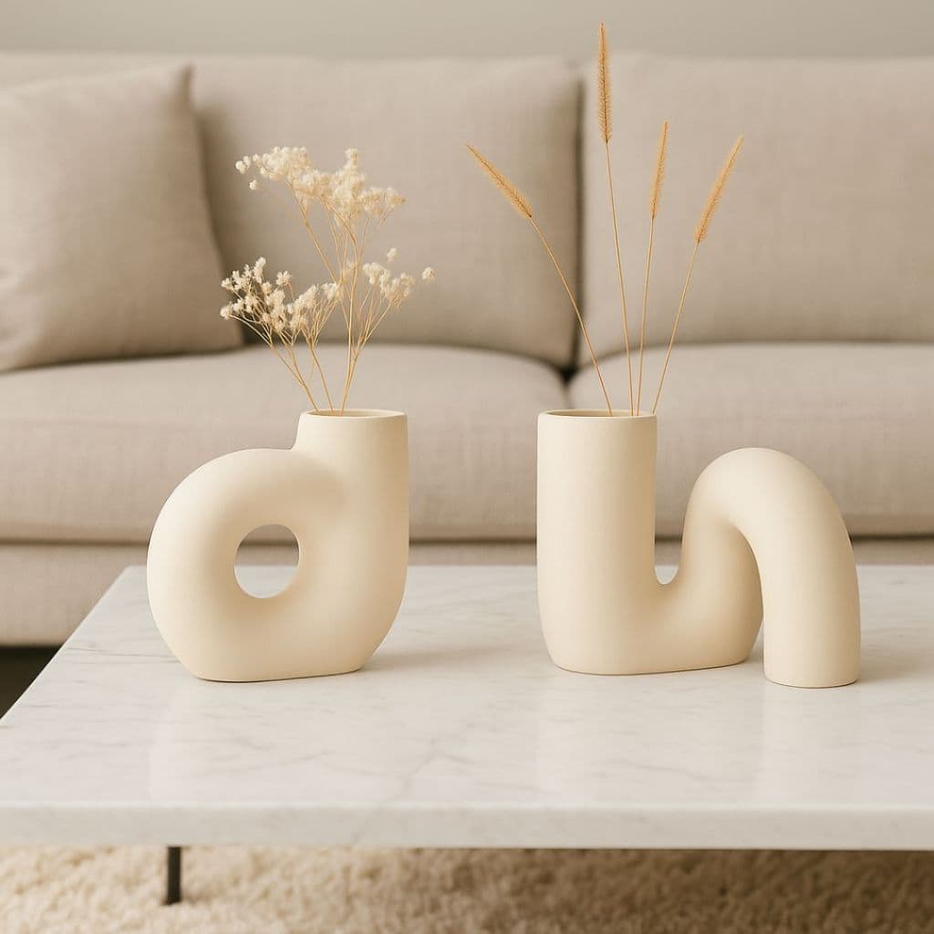 Kit Vaso Decorativo Kitoasis – 2 Peças Minimalista Nórdico Rústico para Escritório