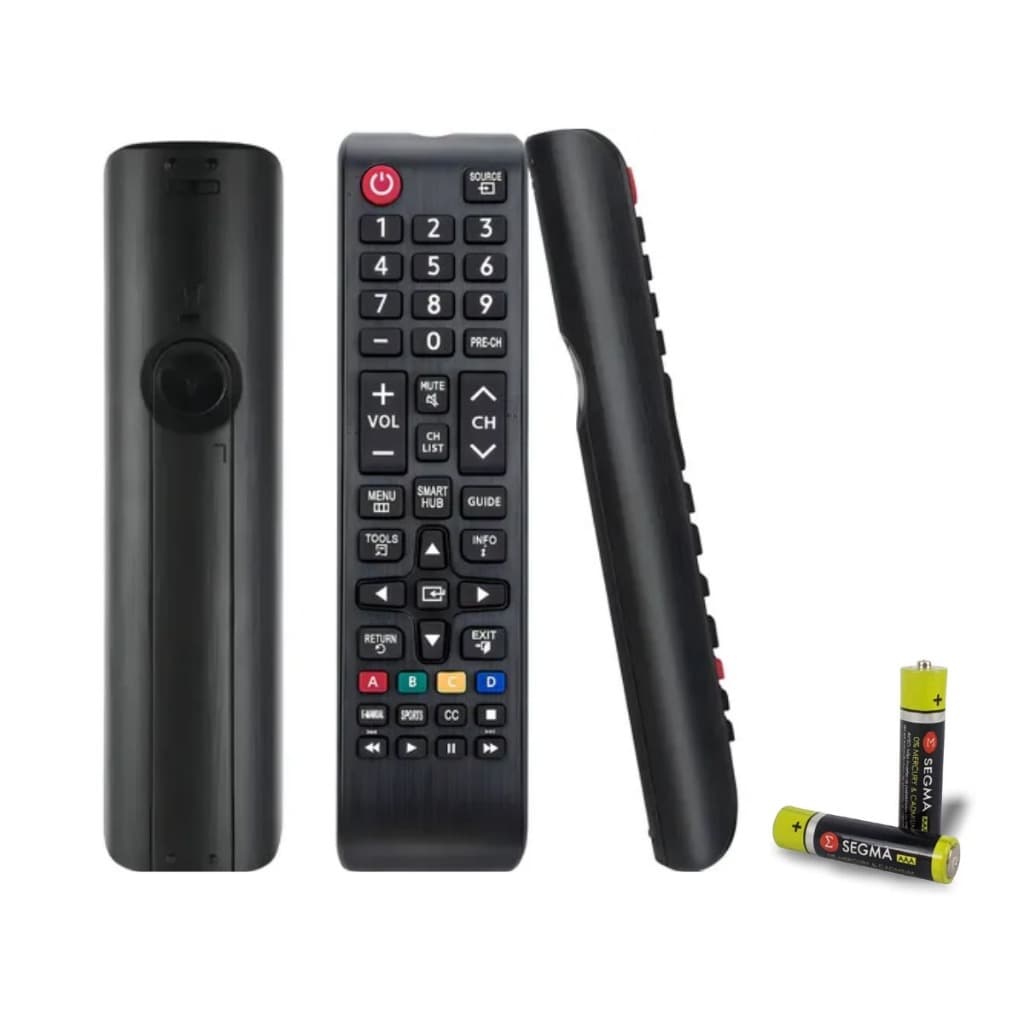 Controle Para Tv Samsung Smart E Lcd Universal + Pilhas Preto