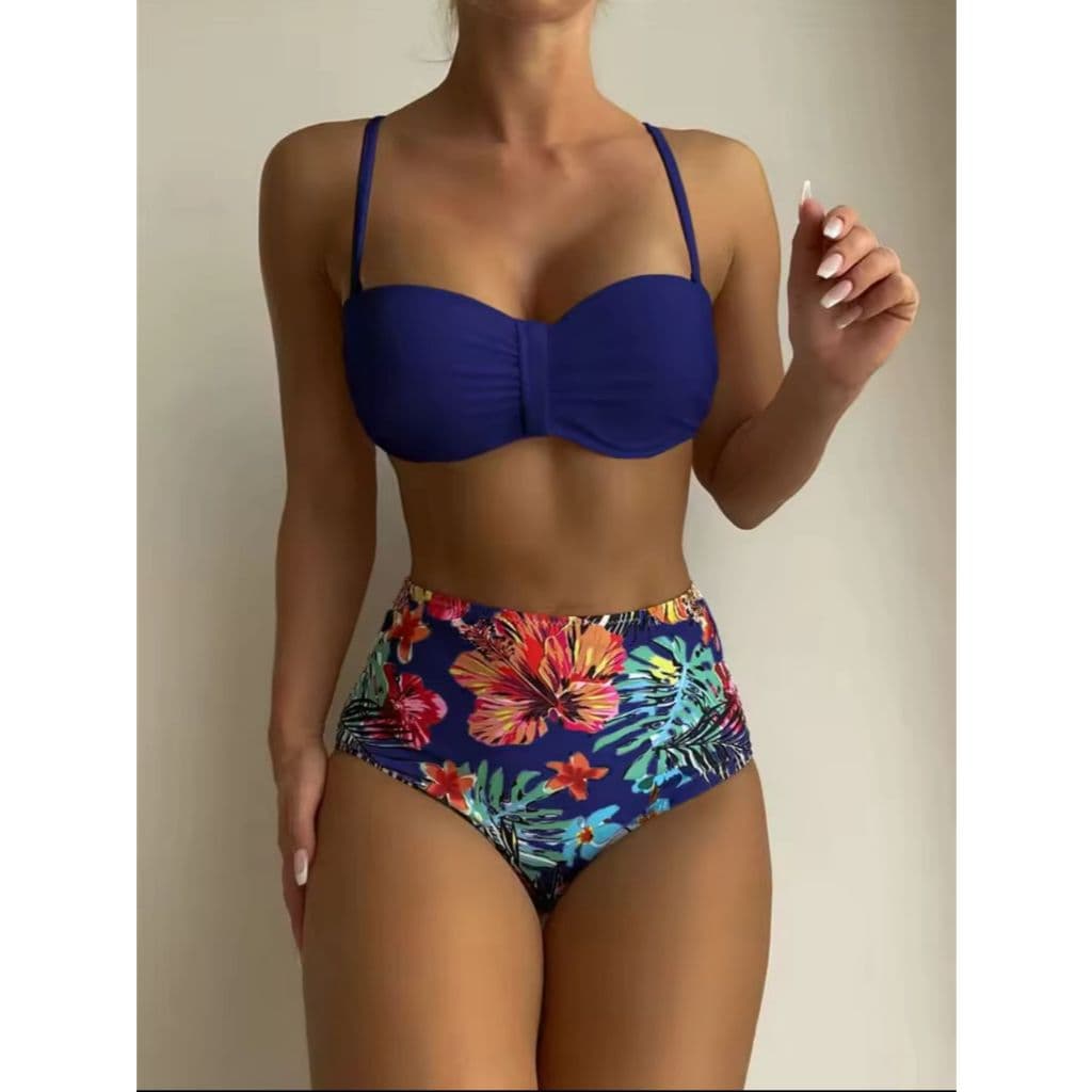 Biquíni Conjunto Top Cortininha Calcinha Asa Delta Fio Duplo Bojo Removivel