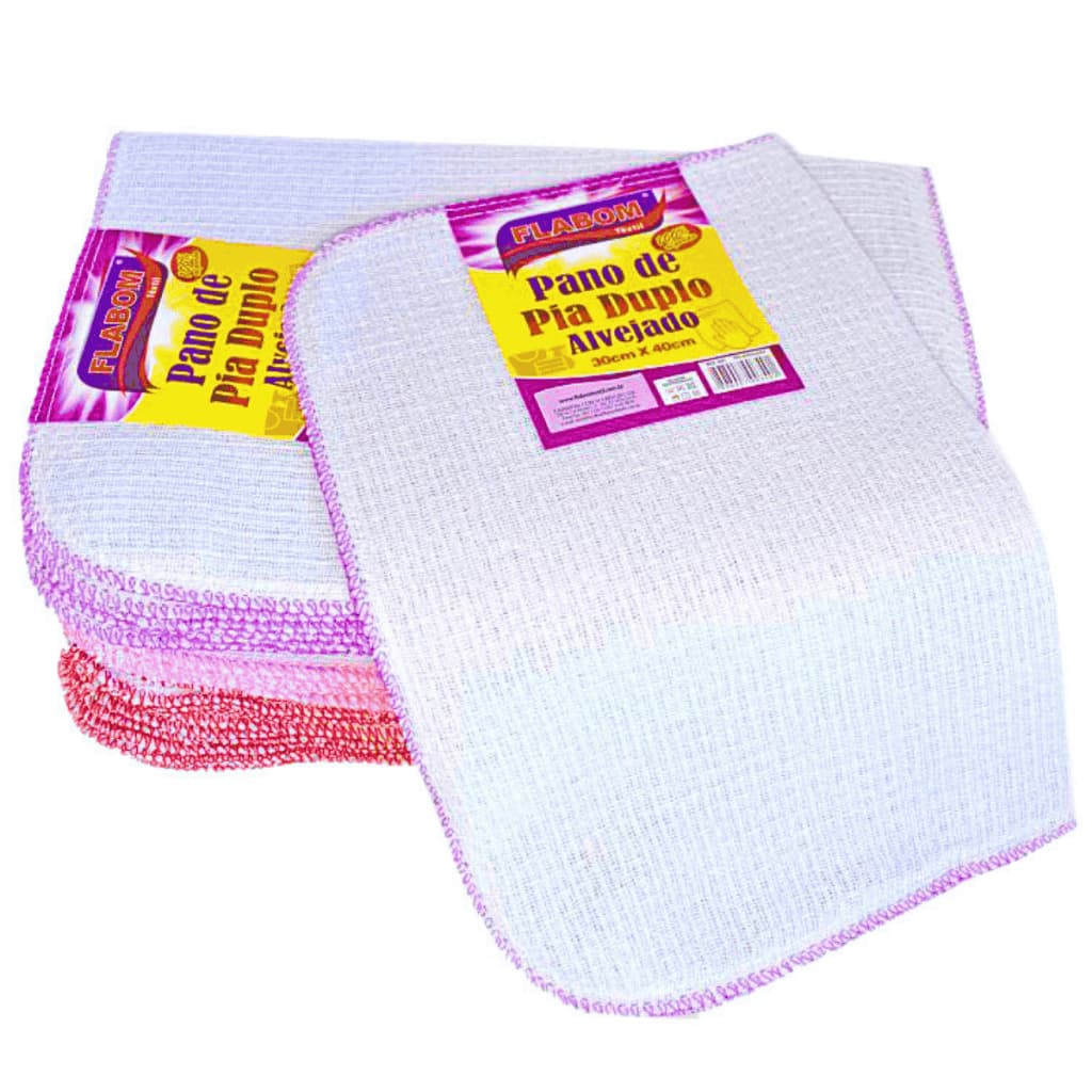 Pano De Pia Alvejado Duplo 30x40 - 25 Unidades para Cozinha 100% Algodão Alta Absorção Durabilidade
