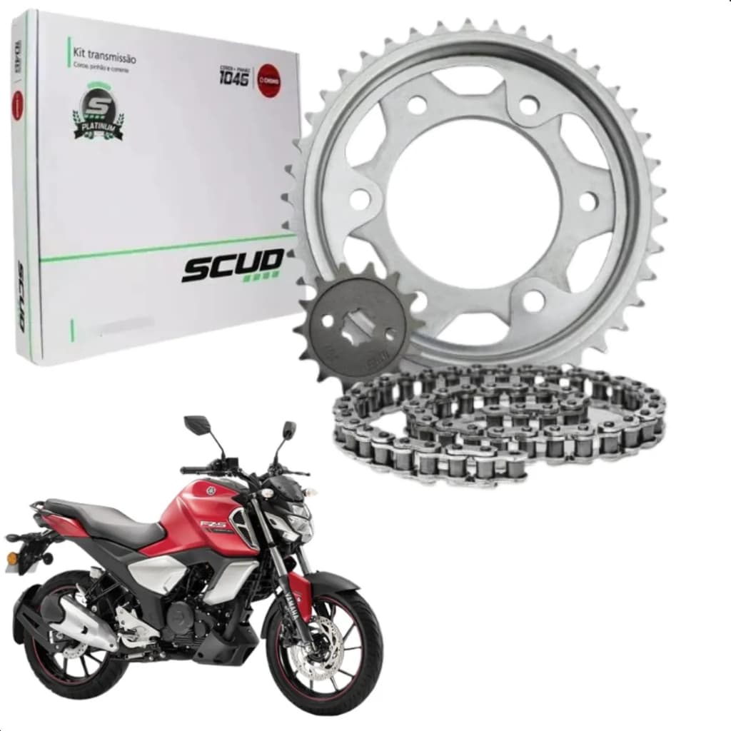 Kit Relação Transmissão Fazer 150 C/retentor Original Scud - Preto