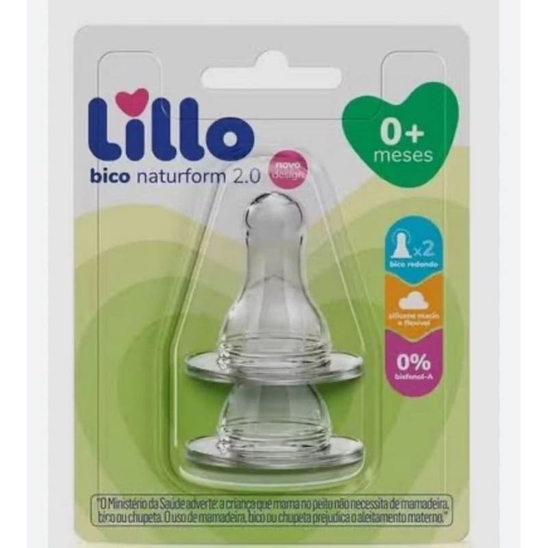 Bico De Silicone Redondo Naturform C/2 Unidades Tamanho 0+ Meses Da Lillo