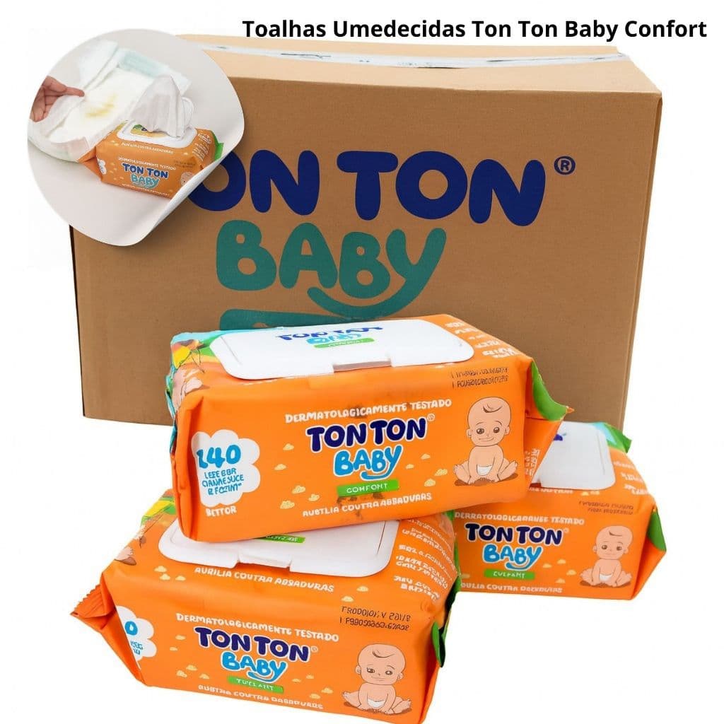 Toalhas Umedecidas Bio Recicláveis 280 Un Ton Ton Baby Confort Natural economico aleo vera