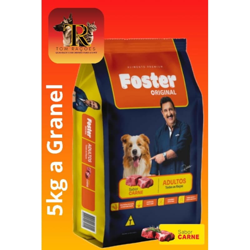 5kg a granel, FOSTER ORIGINAL PREMIUM, sabor CARNE, 21% de proteínas, cães adultos de todas as raças.