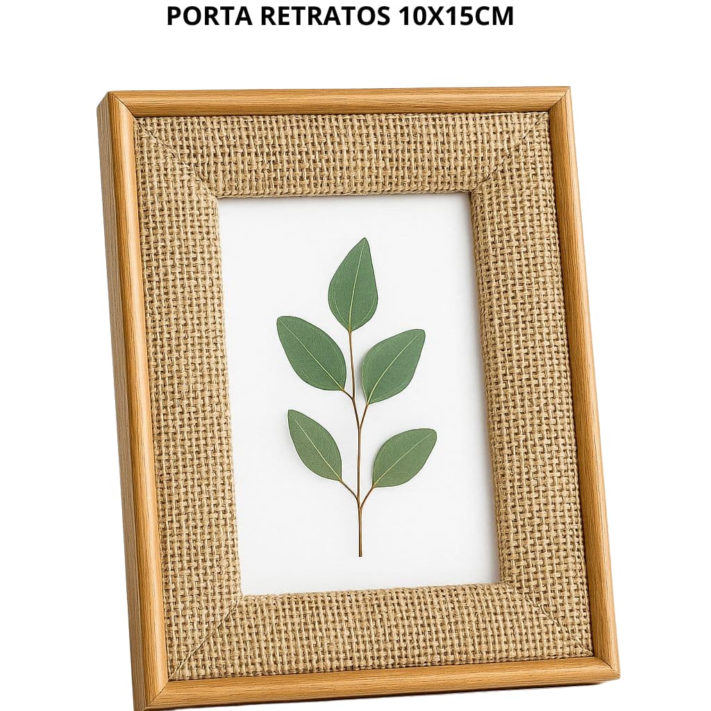 Porta Retratos 10x15 cm-vMoldura  Juta Natural  Decoração