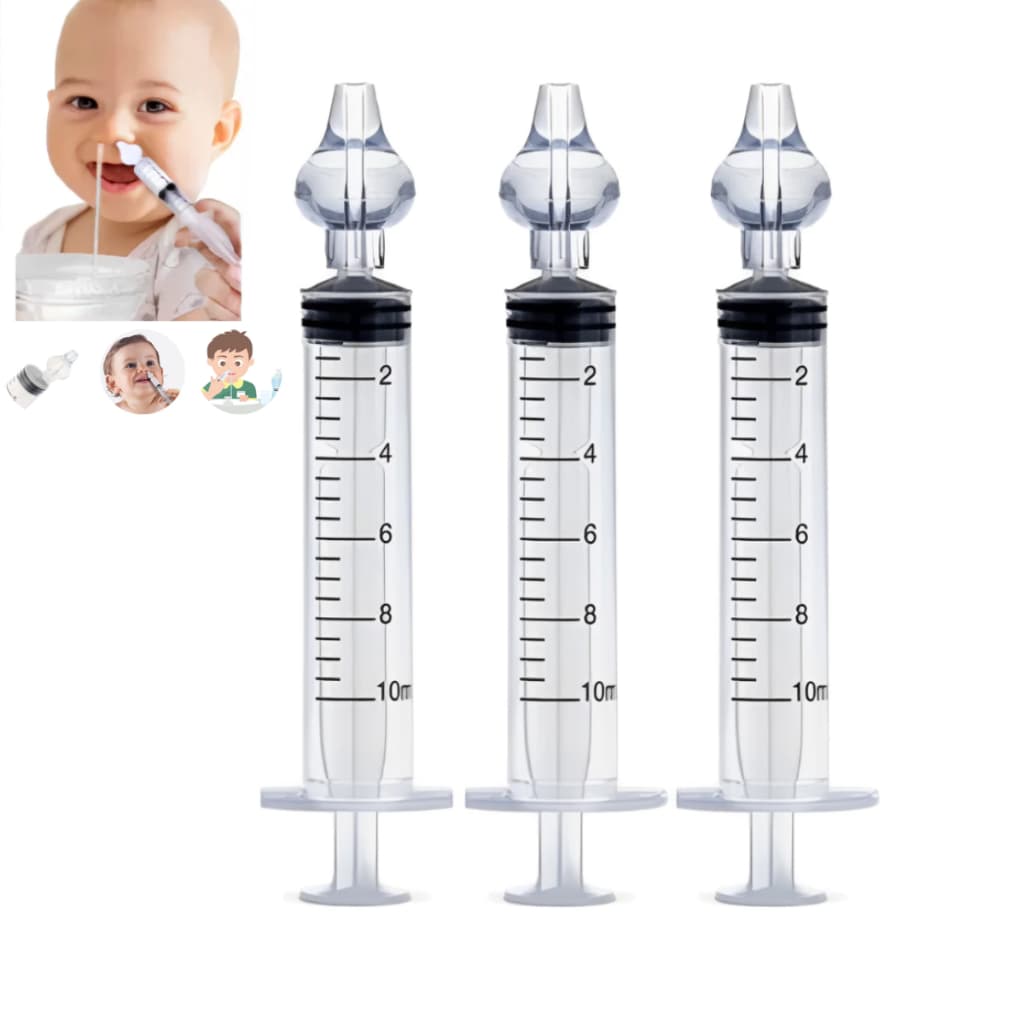 Seringas para Limpeza e Lavagem Nasal Infantil e Adulto Com Bico de Silicone
