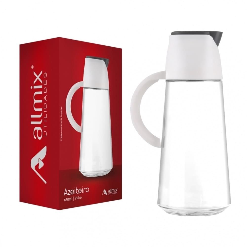 Galheteiro de Vidro 630ML para Azeite e Vinagre com Tampa Automática