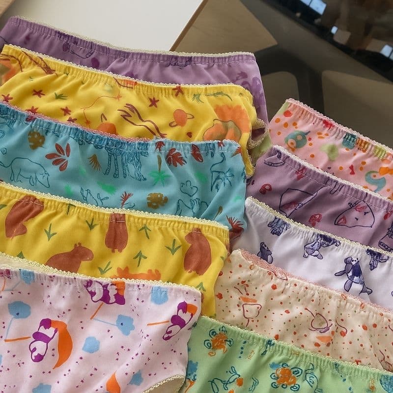 Calcinha Infantil Reforçada Para O Dia A Dia Kit 10 Unidades Tipo Algodão Forrada