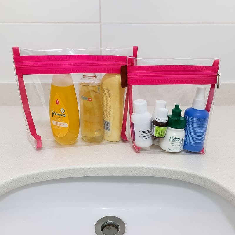 Nécessaires kit com 2 PCS de organizador transparente em plástico/viagem/maquiagem/maternidade