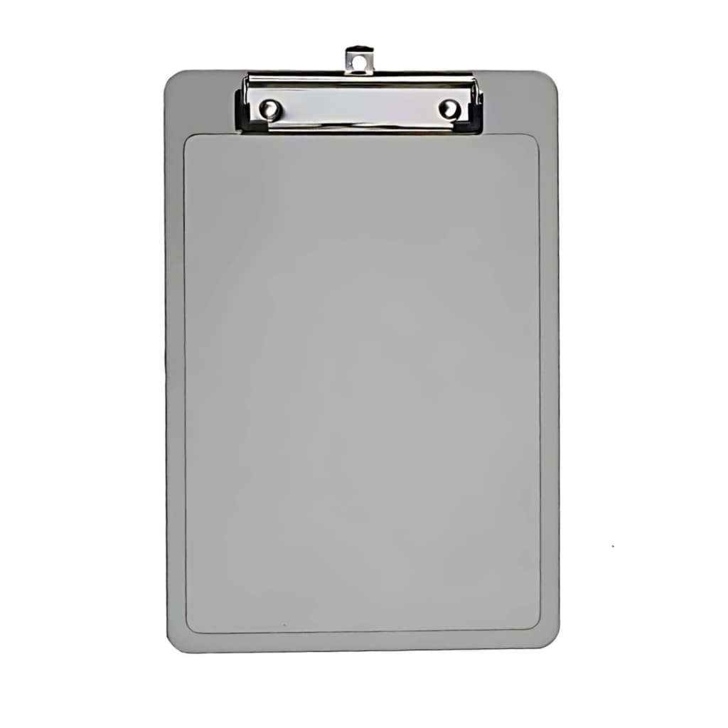 Prancheta 1/2 Oficio Tamanho A5 Com Prendedor Metálico Wire Clip Acrimet 137 (Cor: Fumê)